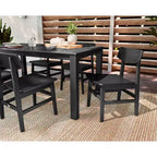 POLYWOOD 7pc Modern Studio Urban Chairs and Parsons Table Outdoor Patio Dining Set