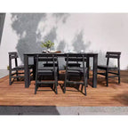 Ensemble de salle à manger d'extérieur 7 pièces POLYWOOD avec chaises Modern Studio Plaza et table Parsons