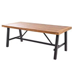 Ensemble de salle à manger d'extérieur 7 pièces en bois d'acacia avec coussins amovibles, mobilier de patio avec chaises et banc ergonomiques pour 7-8 personnes 4W - ModernLuxe