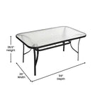Merrick Lane Ensemble de salle à manger d'extérieur 7 pièces pour 6 avec table de patio à plateau en verre et 6 chaises empilables en matière Flex Comfort