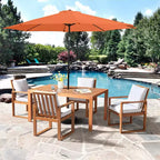 Ensemble de salle à manger d'extérieur 6 pièces Alaterre Furniture, table Weston avec parasol inclinable automatique de 3 m