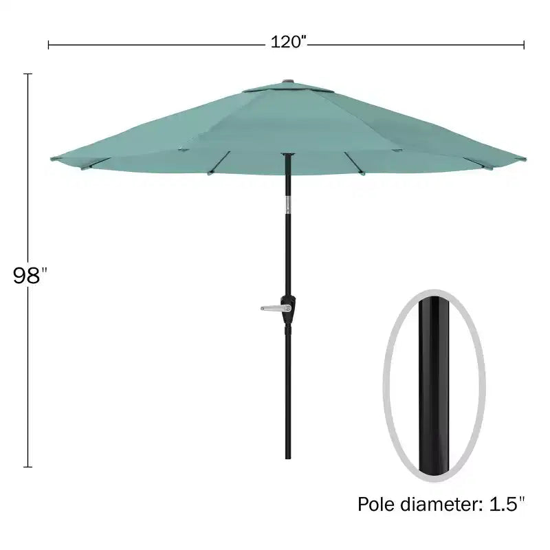 Ensemble de salle à manger d'extérieur 6 pièces Alaterre Furniture, table Weston avec parasol inclinable automatique de 3 m
