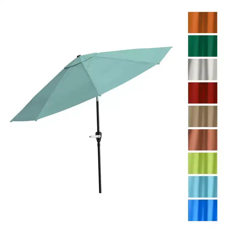 Ensemble de salle à manger d'extérieur 6 pièces Alaterre Furniture, table Weston avec parasol inclinable automatique de 3 m