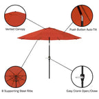 Ensemble de salle à manger d'extérieur 6 pièces Alaterre Furniture, table Weston avec parasol inclinable automatique de 3 m