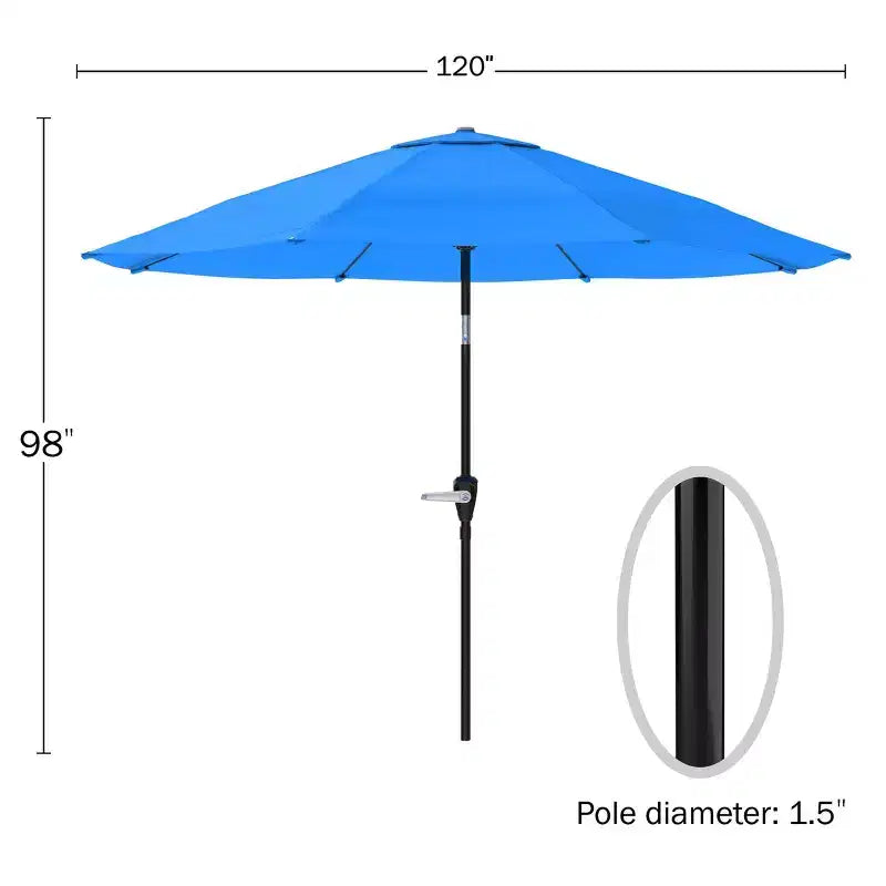 Ensemble de salle à manger d'extérieur 6 pièces Alaterre Furniture, table Weston avec parasol inclinable automatique de 3 m