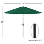Ensemble de salle à manger d'extérieur 6 pièces Alaterre Furniture, table Weston avec parasol inclinable automatique de 3 m