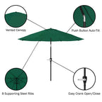 Ensemble de salle à manger d'extérieur 6 pièces Alaterre Furniture, table Weston avec parasol inclinable automatique de 3 m