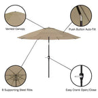 Ensemble de salle à manger d'extérieur 6 pièces Alaterre Furniture, table Weston avec parasol inclinable automatique de 3 m