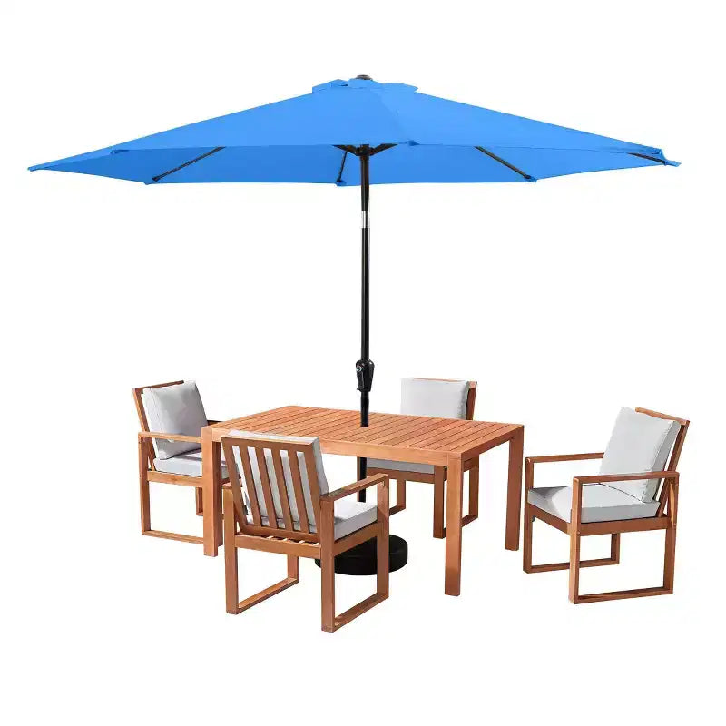 Ensemble de salle à manger d'extérieur 6 pièces Alaterre Furniture, table Weston avec parasol inclinable automatique de 3 m