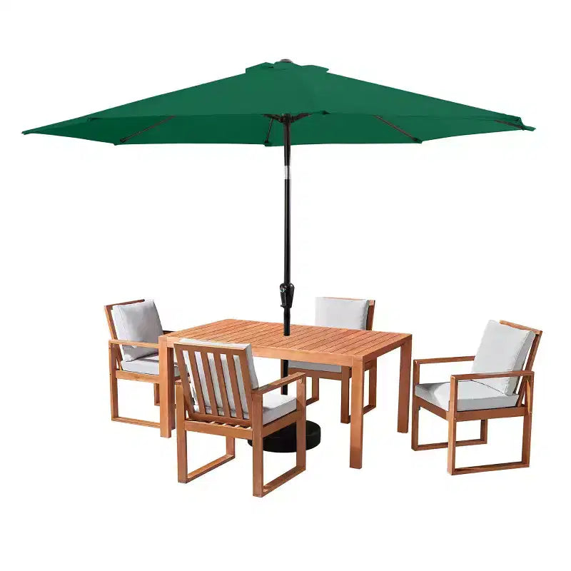 Ensemble de salle à manger d'extérieur 6 pièces Alaterre Furniture, table Weston avec parasol inclinable automatique de 3 m