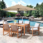 Alaterre Furniture Ensemble de salle à manger d'extérieur 8 pièces, table Weston avec parasol inclinable automatique de 3 m