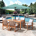 Alaterre Furniture Ensemble de salle à manger d'extérieur 8 pièces, table Weston avec parasol inclinable automatique de 3 m