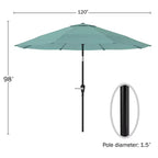 Alaterre Furniture Ensemble de salle à manger d'extérieur 8 pièces, table Weston avec parasol inclinable automatique de 3 m