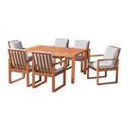 Alaterre Furniture Ensemble de salle à manger d'extérieur 8 pièces, table Weston avec parasol inclinable automatique de 3 m