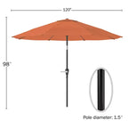 Alaterre Furniture Ensemble de salle à manger d'extérieur 8 pièces, table Weston avec parasol inclinable automatique de 3 m