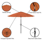 Alaterre Furniture Ensemble de salle à manger d'extérieur 8 pièces, table Weston avec parasol inclinable automatique de 3 m