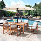 Alaterre Furniture Ensemble de salle à manger d'extérieur 8 pièces, table Weston avec parasol inclinable automatique de 3 m