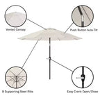 Alaterre Furniture Ensemble de salle à manger d'extérieur 8 pièces, table Weston avec parasol inclinable automatique de 3 m