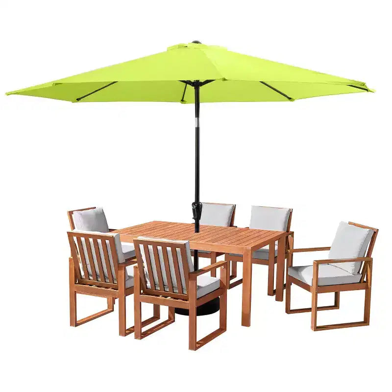 Alaterre Furniture Ensemble de salle à manger d'extérieur 8 pièces, table Weston avec parasol inclinable automatique de 3 m