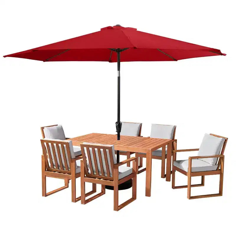 Alaterre Furniture Ensemble de salle à manger d'extérieur 8 pièces, table Weston avec parasol inclinable automatique de 3 m