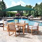 Alaterre Furniture 6pc Outdoor Patio Dining Set, Weston Table with 10' Rectangular Umbrella