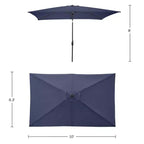 Alaterre Furniture 6pc Outdoor Patio Dining Set, Weston Table with 10' Rectangular Umbrella