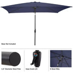 Alaterre Furniture 6pc Outdoor Patio Dining Set, Weston Table with 10' Rectangular Umbrella