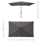 Alaterre Furniture 6pc Outdoor Patio Dining Set, Weston Table with 10' Rectangular Umbrella
