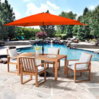 Alaterre Furniture 6pc Outdoor Patio Dining Set, Weston Table with 10' Rectangular Umbrella