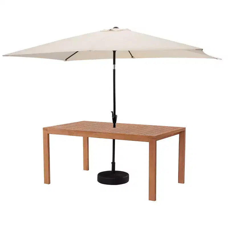 Alaterre Furniture 6pc Outdoor Patio Dining Set, Weston Table with 10' Rectangular Umbrella