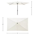 Alaterre Furniture 6pc Outdoor Patio Dining Set, Weston Table with 10' Rectangular Umbrella