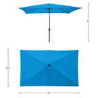 Ensemble de salle à manger d'extérieur 8 pièces Alaterre Furniture, table Weston avec parasol rectangulaire de 3 m