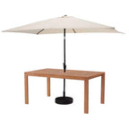 Ensemble de salle à manger d'extérieur 8 pièces Alaterre Furniture, table Weston avec parasol rectangulaire de 3 m