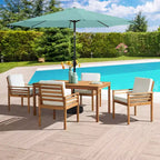 Ensemble de salle à manger d'extérieur 6 pièces Alaterre Furniture, table Okemo avec parasol inclinable automatique de 3 m