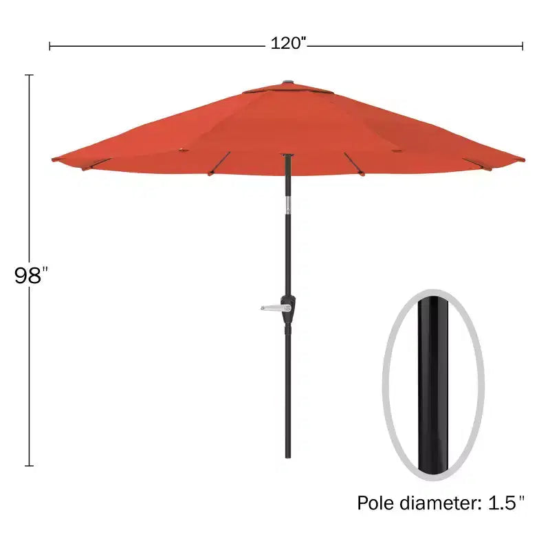 Ensemble de salle à manger d'extérieur 6 pièces Alaterre Furniture, table Okemo avec parasol inclinable automatique de 3 m