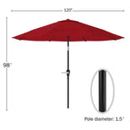 Ensemble de salle à manger d'extérieur 6 pièces Alaterre Furniture, table Okemo avec parasol inclinable automatique de 3 m