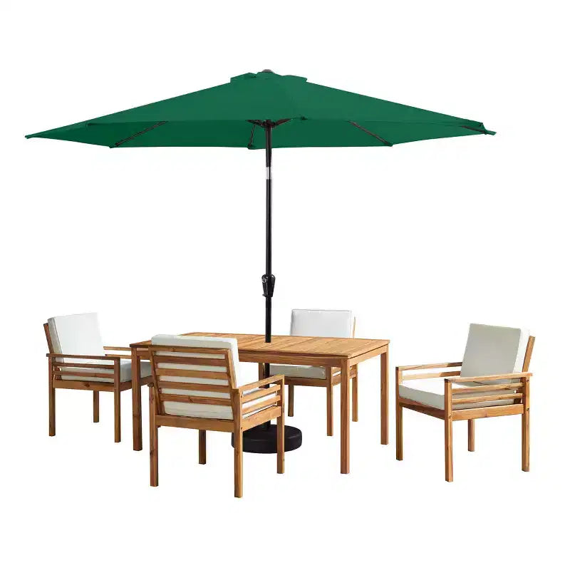 Ensemble de salle à manger d'extérieur 6 pièces Alaterre Furniture, table Okemo avec parasol inclinable automatique de 3 m