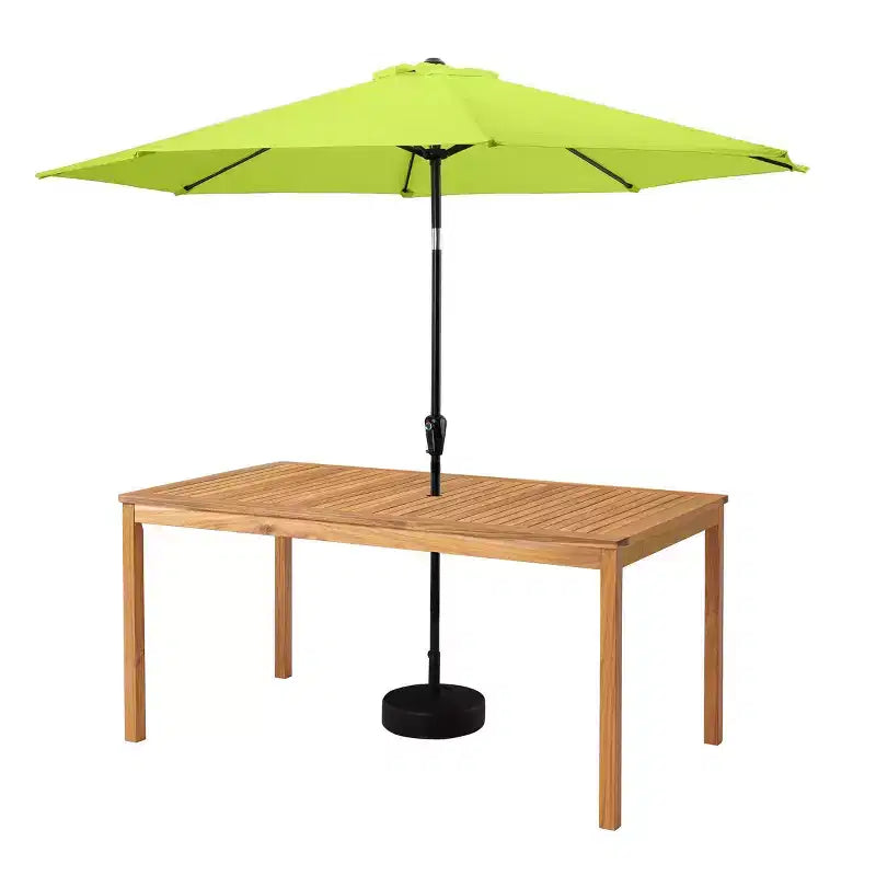 Alaterre Furniture 8pc Outdoor Patio Dining Set, Okemo Table with 10' Auto Tilt Umbrella