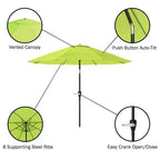 Alaterre Furniture 8pc Outdoor Patio Dining Set, Okemo Table with 10' Auto Tilt Umbrella