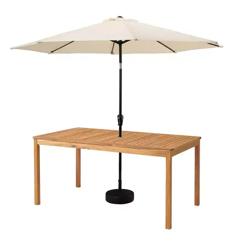 Alaterre Furniture 8pc Outdoor Patio Dining Set, Okemo Table with 10' Auto Tilt Umbrella