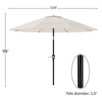 Alaterre Furniture 8pc Outdoor Patio Dining Set, Okemo Table with 10' Auto Tilt Umbrella