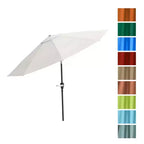 Alaterre Furniture 8pc Outdoor Patio Dining Set, Okemo Table with 10' Auto Tilt Umbrella