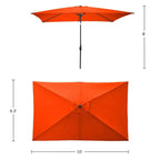 Alaterre Furniture 6pc Outdoor Patio Dining Set, Okemo Table with 10' Rectangular Umbrella