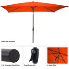 Alaterre Furniture 6pc Outdoor Patio Dining Set, Okemo Table with 10' Rectangular Umbrella