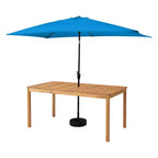 Alaterre Furniture 6pc Outdoor Patio Dining Set, Okemo Table with 10' Rectangular Umbrella