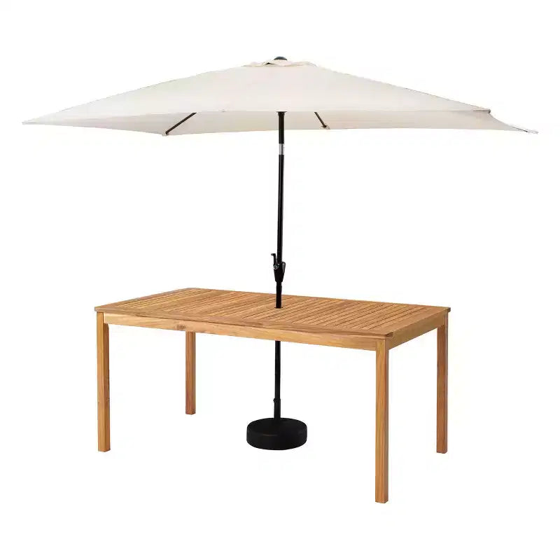 Alaterre Furniture 6pc Outdoor Patio Dining Set, Okemo Table with 10' Rectangular Umbrella