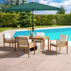 Alaterre Furniture 6pc Outdoor Patio Dining Set, Okemo Table with 10' Rectangular Umbrella