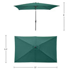 Alaterre Furniture 6pc Outdoor Patio Dining Set, Okemo Table with 10' Rectangular Umbrella