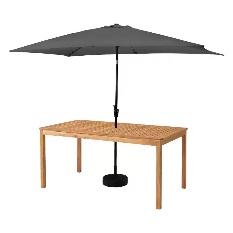 Alaterre Furniture 6pc Outdoor Patio Dining Set, Okemo Table with 10' Rectangular Umbrella