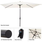 Alaterre Furniture 6pc Outdoor Patio Dining Set, Okemo Table with 10' Rectangular Umbrella